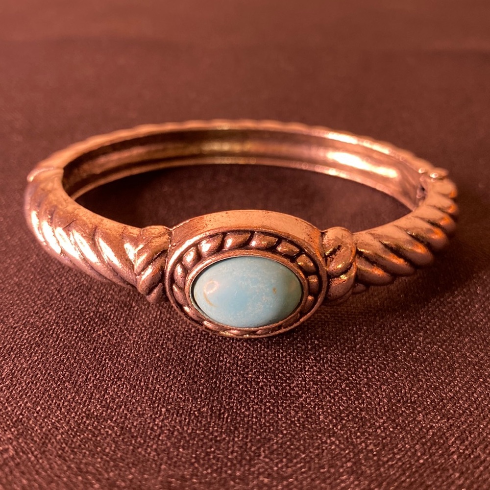Faux Turquoise Cuff Bangle Bracelet